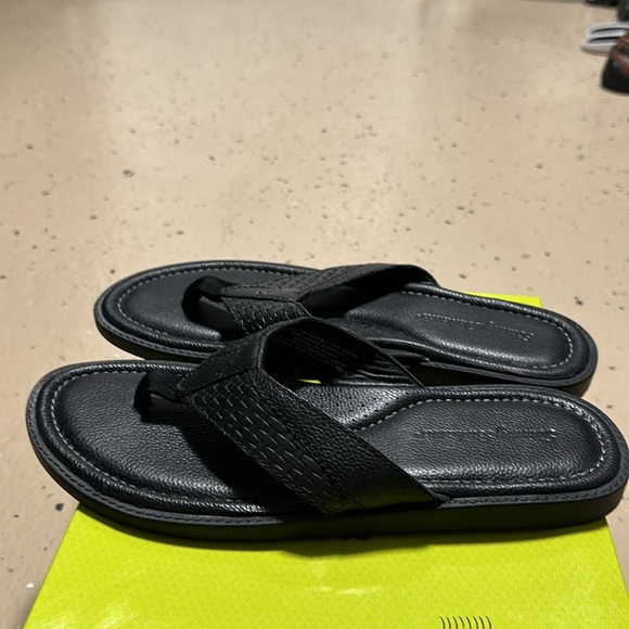 TOMMY BAHAMA “Anchors Ashore” Leather Black Men’s Sandals - Picture 7 of 11